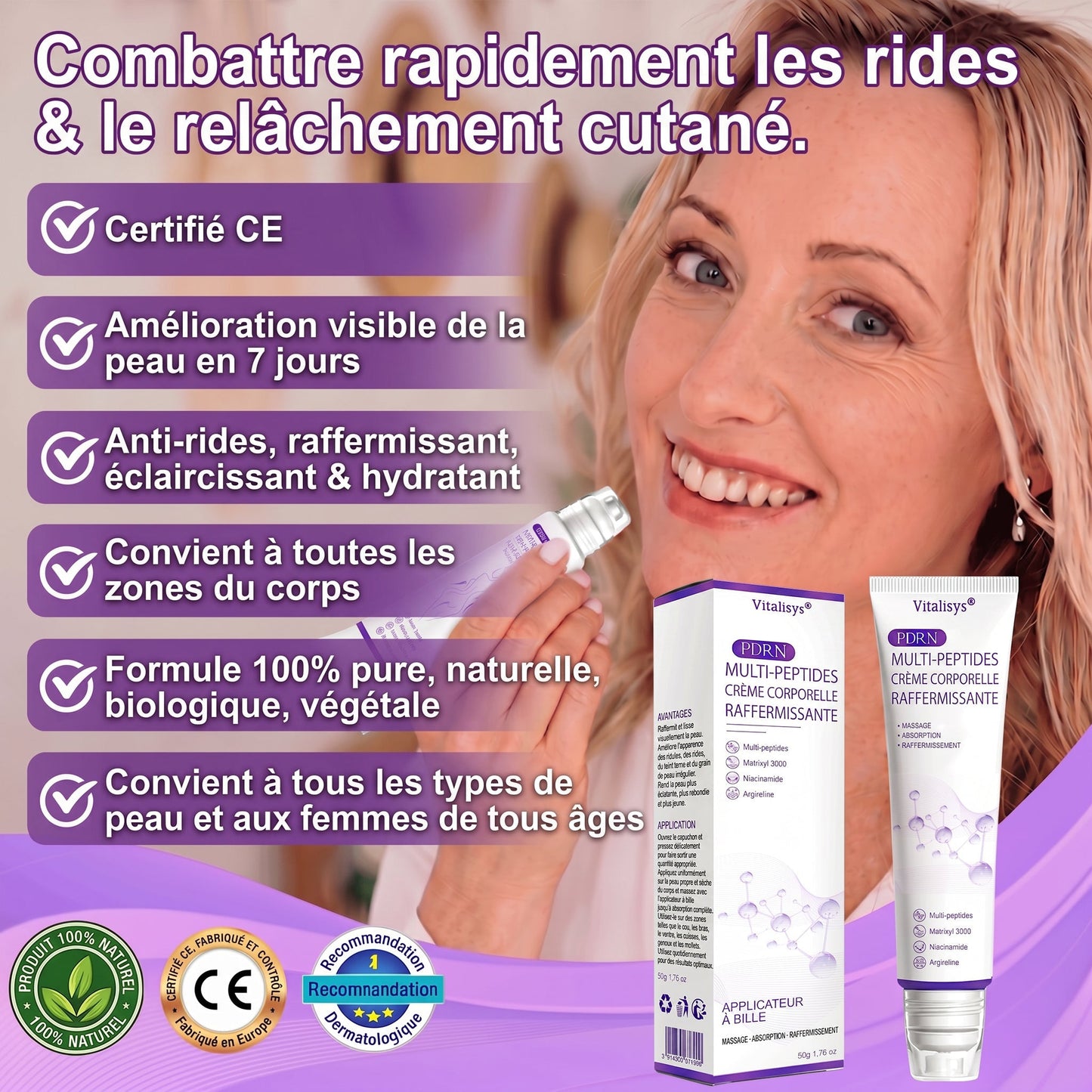 30 % RABATT🎁✨ Vitalisys® PDRN Multi-Peptid Körpercreme mit Massage-Roller – Feuchtigkeit, Straffung und ein ebenmäßigeres Hautbild.