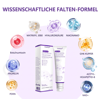 Vitalisys® PDRN 🌥️Multi-Peptid Körpercreme mit Massage-Roller – Feuchtigkeit, Straffung und ein ebenmäßigeres Hautbild.🥼