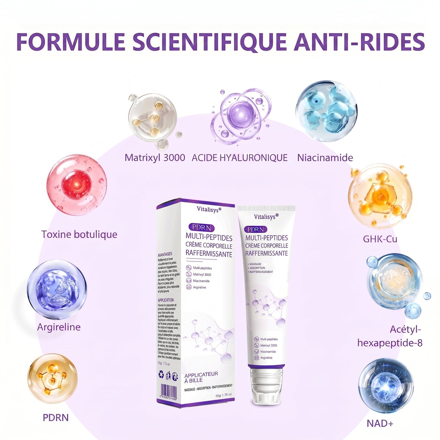 30 % RABATT🎁✨ Vitalisys® PDRN Multi-Peptid Körpercreme mit Massage-Roller – Feuchtigkeit, Straffung und ein ebenmäßigeres Hautbild.