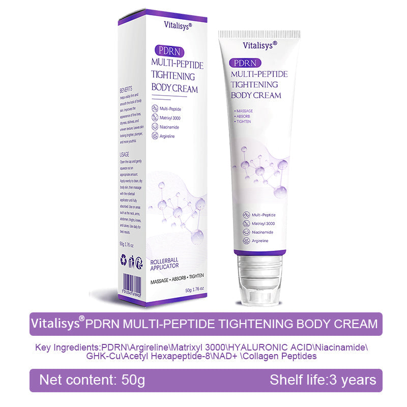 Vitalisys® PDRN 🌥️Multi-Peptid Körpercreme mit Massage-Roller – Feuchtigkeit, Straffung und ein ebenmäßigeres Hautbild.🥼