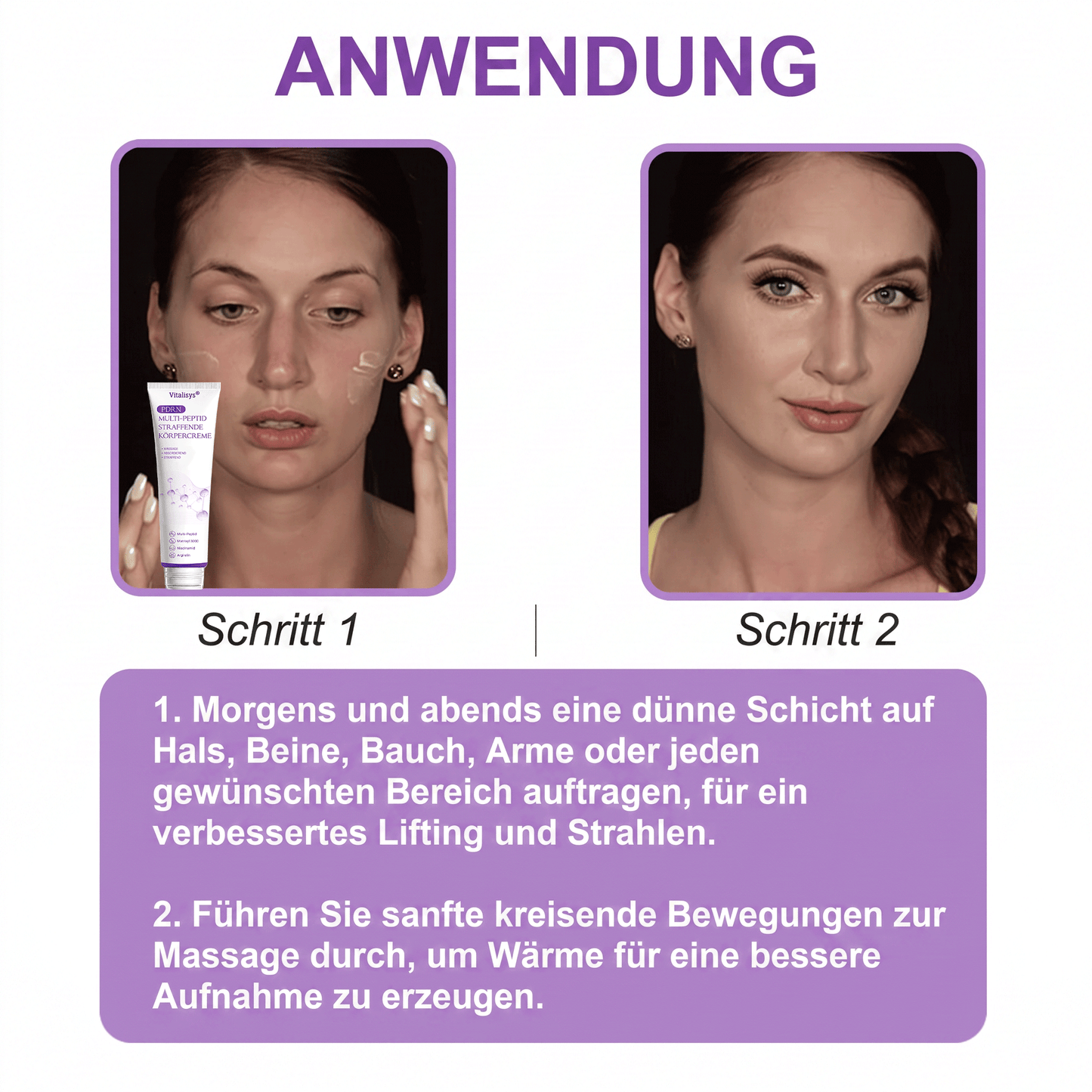 Vitalisys® PDRN 🌥️Multi-Peptid Körpercreme mit Massage-Roller – Feuchtigkeit, Straffung und ein ebenmäßigeres Hautbild.🥼